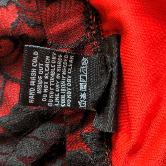 Torrid Lace Tube Dress, Red with Black Lace, Size 2 - Picture 4 of 7